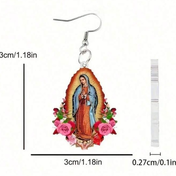 Virgin Mary Earrings - Picture 2 of 2